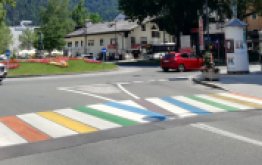Colorful Crosswalk sets a sign