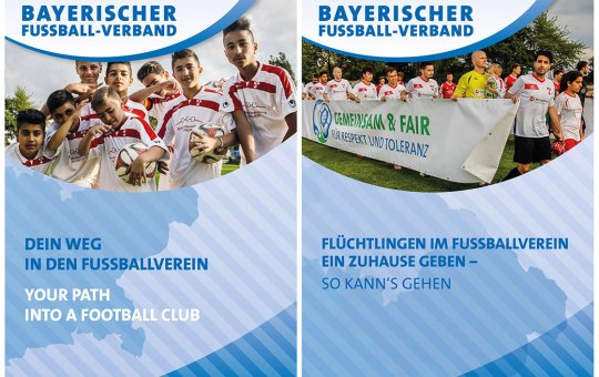 Basierend auf Ergebnissen einer Studie der FH Kufstein Tirol verteilt der Bayerische Fußball-Verband e.V. Broschüren zur Integration von Flüchtlingen an Vereine und soziale Einrichtungen.
