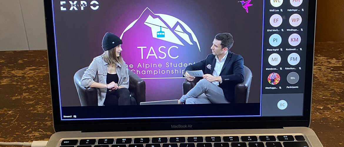 Expo-Teamleiter Jonas Brauer im Gespräch mit TASC-UAM-Projektleiterin Klara Seiwald während des Live-Streams.