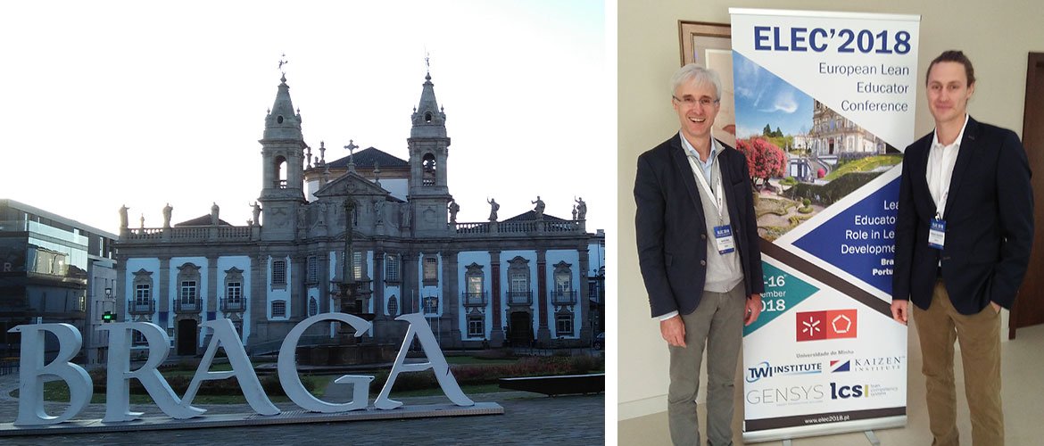 Prof. (FH) Martin Adam und Maximilian Hofbauer, BSc auf der ELEC 2018 in Portugal