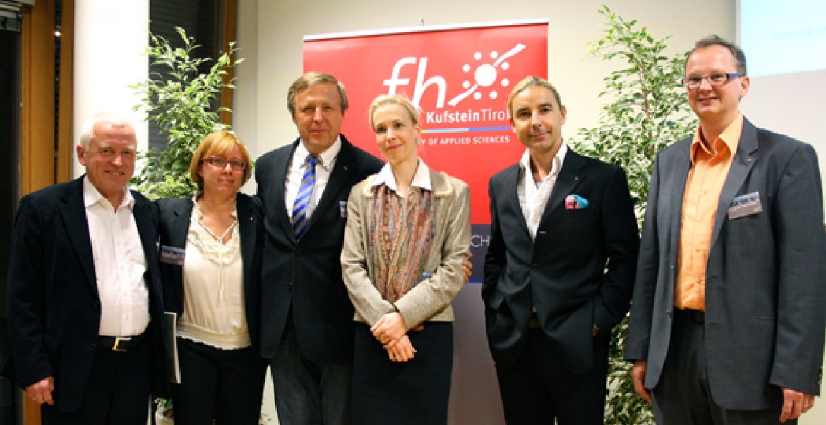 (v.l.): Andreas Steibl, Dr. Francesca Guidetti, Mag. Wlodzimierz Szelag, Prof. Dr. Bielzer, Arno Hartung, Prof. (FH) Dr. Robert Kaspar